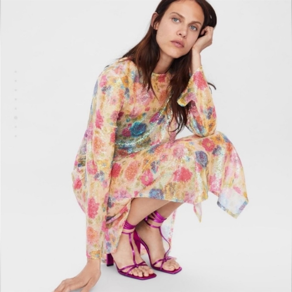 Zara sequins maxi dress